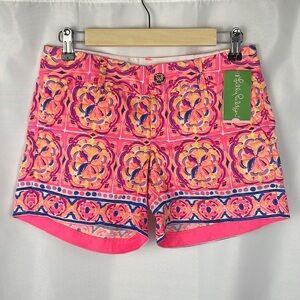 Lilly Pulitzer Callahan Shorts Pink Fusion Rock House size 00 NWT